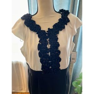 NWT Jessica Howard, knit shift dress, peekaboo front, 16